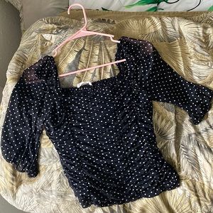 Medium Elodie Women's Casual Smocked Mesh Top Short Sleeve